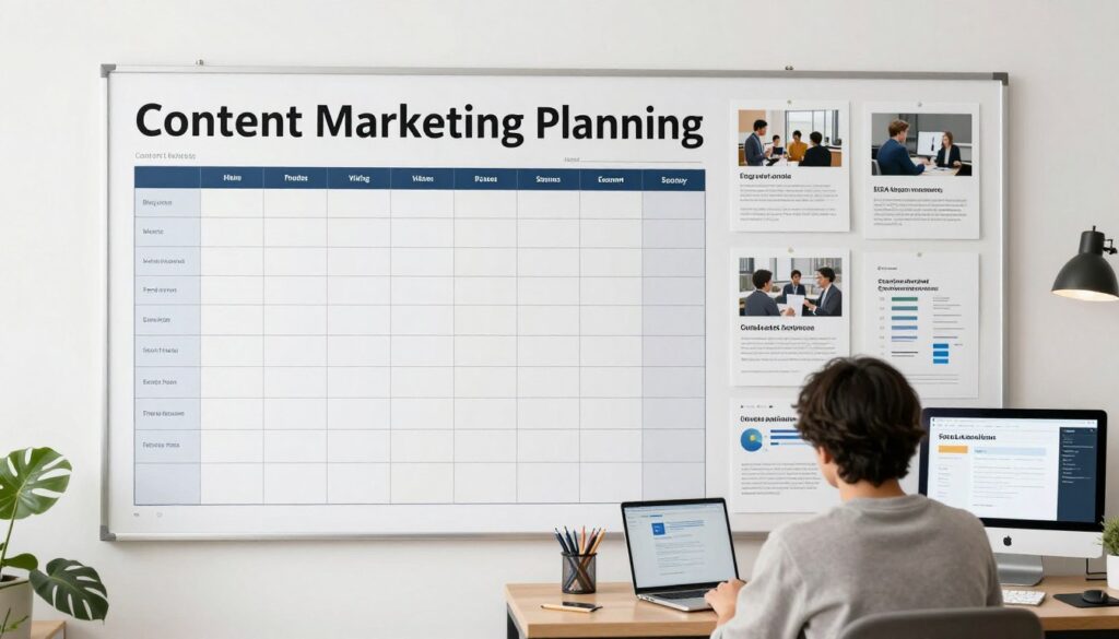 Content marketing strategy showing content creation workflow