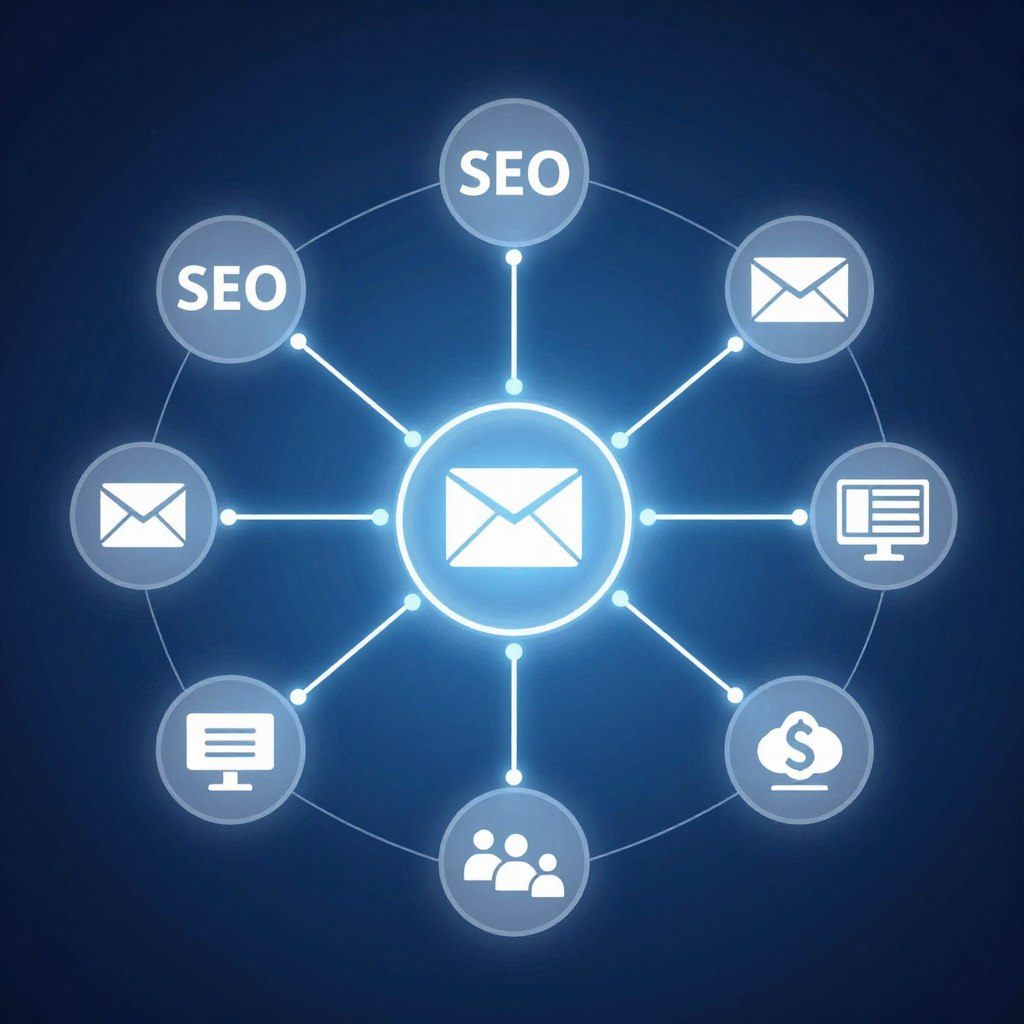 Digital marketing channels interconnected in strategic framework