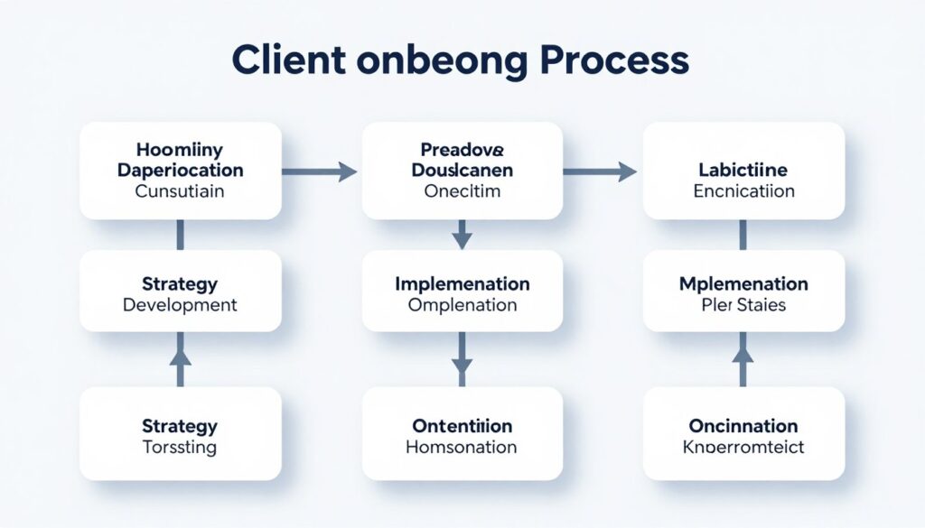 Digital marketing onboarding process visualization