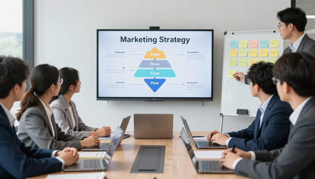 Digital marketing strategy planning session with marketing team