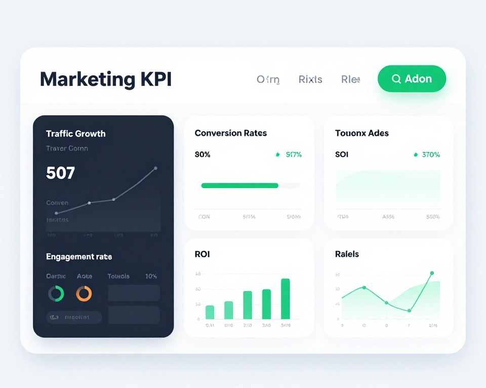 Key performance indicators visualization showing marketing metrics