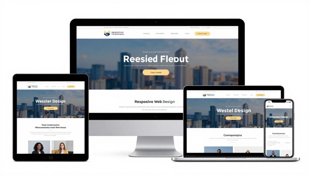 Modern website design on multiple devices showing responsive layout