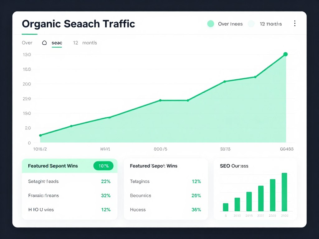 Organic search traffic growth chart showing SEO results over time