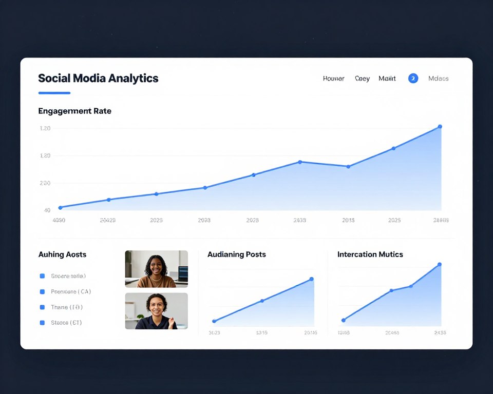 Social media engagement metrics showing growth and community interaction