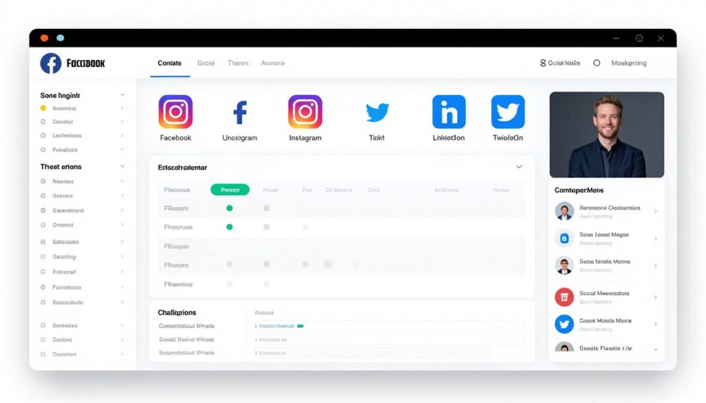 Social media marketing campaign showing engagement across multiple platforms