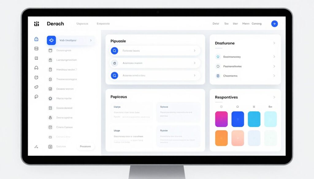 Web design elements showing user interface components and design system